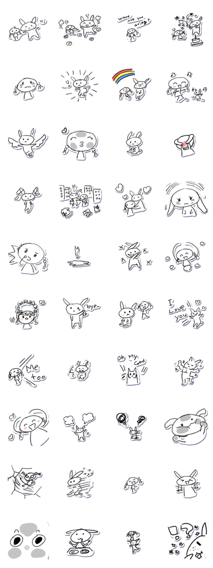 Happy girl and rabbit