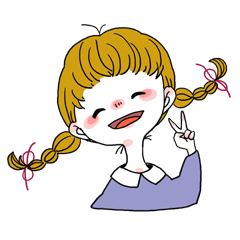 Plait hair girl sticker2