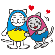 Cat in Matryoshka doll's dress