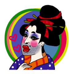 Japanese Oiran gay sticker