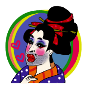 Japanese Oiran gay sticker