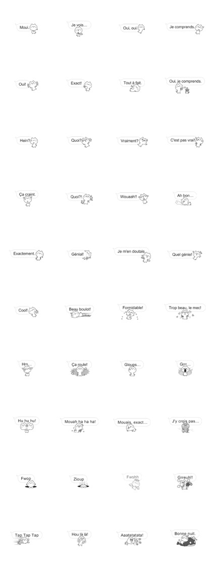 White Cat Stickers(French)