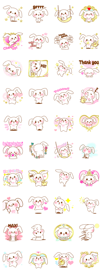 Moonlit night Child rabbit. Glitter!