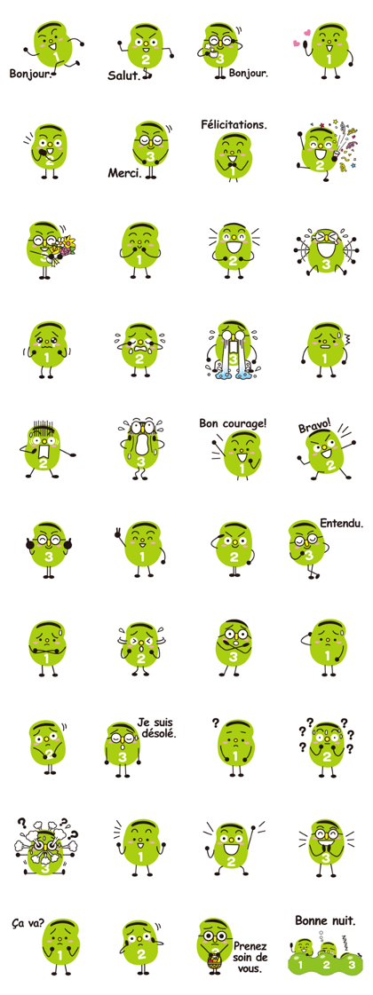 3 Broad beans sticker (France) 3 Broad beans sticker (France)