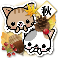 和風な猫ちゃん３♪日本の秋