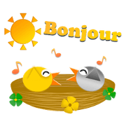 Little bird colorful stickers for France