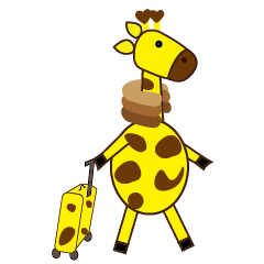 Lovely giraffe go to travel