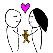 Absurd Couple with Teddy Bear Absurd Couple with Teddy Bear