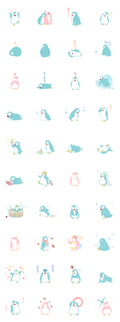 Graffiti-like penguin sticker