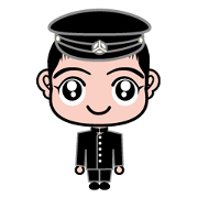 Student greeting male Hen