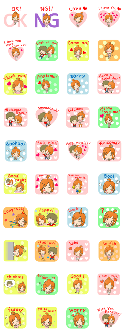 lovey-dovey couple sticker(girl version)