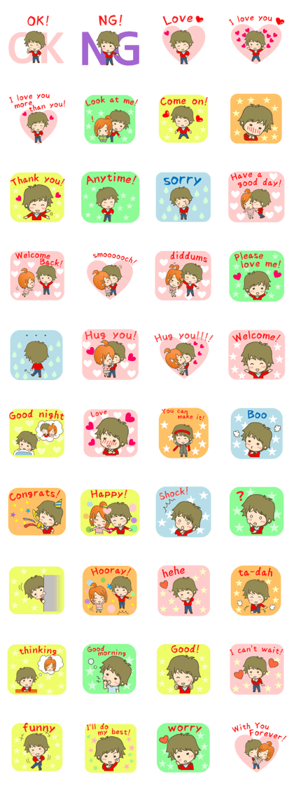lovey-dovey couple sticker(boy version)