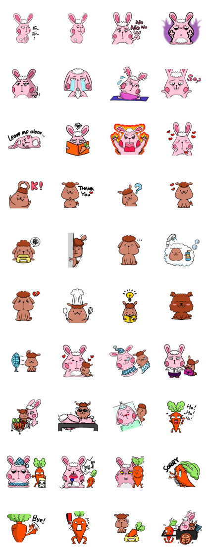Poker Rabbit & Mocha Dog's Daily Life