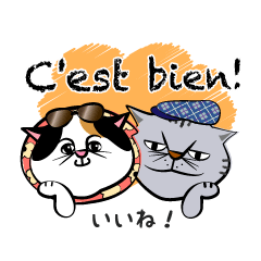 Two cats speak French