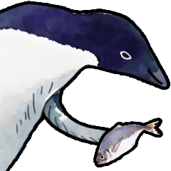 Watercolor penguin sticker