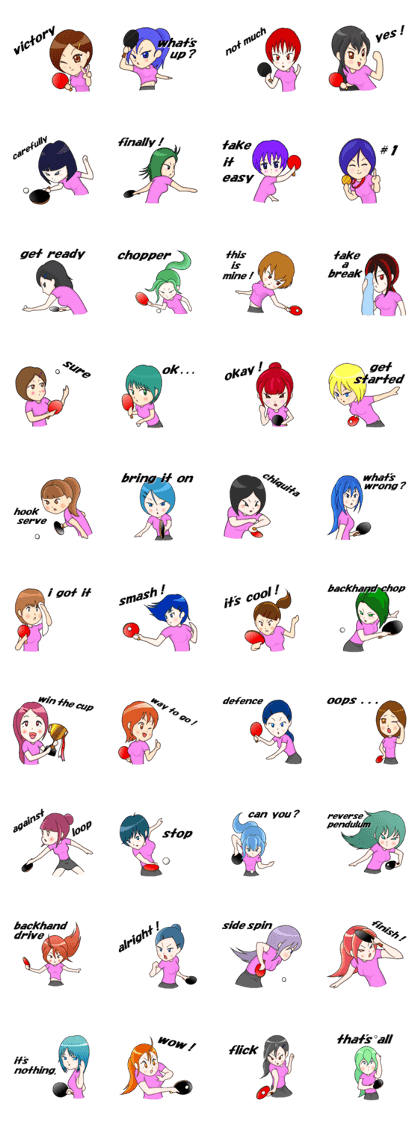 table tennis " japanese moe girls "
