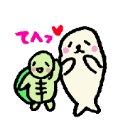 Cute turtles and seals