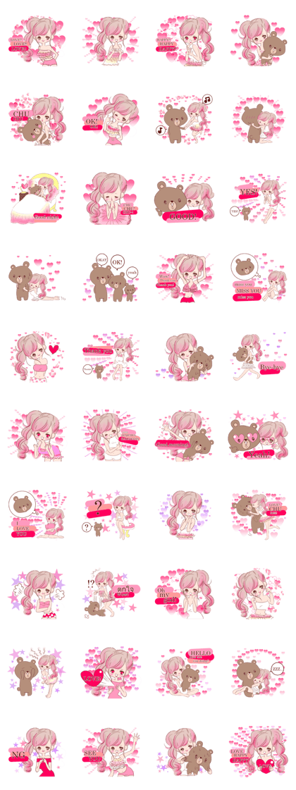 LOVE LOVE LOVE KAWAII PinkGirl