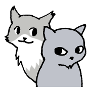 Bearded cat and Fluffy cat