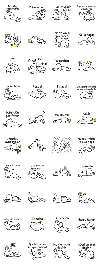 Cat lying down 6 angel version Spain