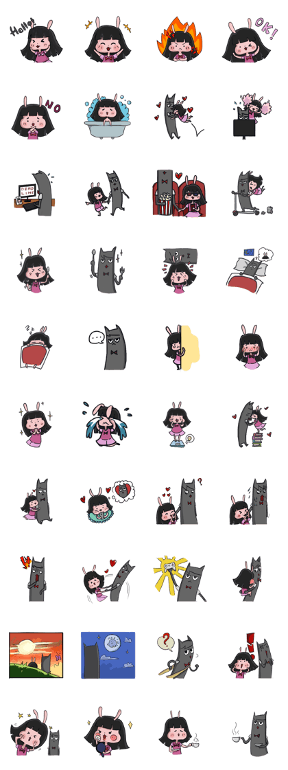 Long Cat and Short Bunny