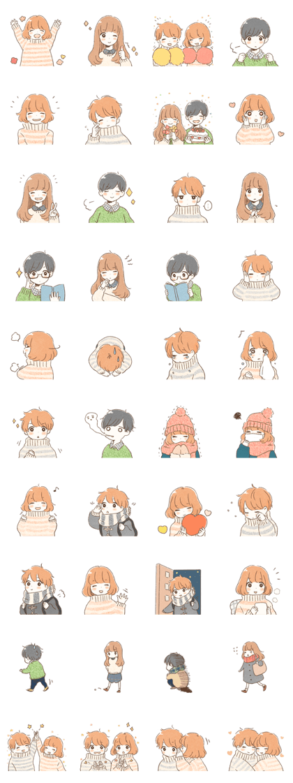 Boy and girl Sticker2