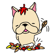 French Bulldog sticker for fall