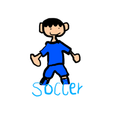 手書きのサッカースタンプ