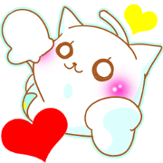Cute white cat. nennecoco to the World