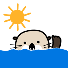 Sea creature Rakko(sea otter)  Sticker 1