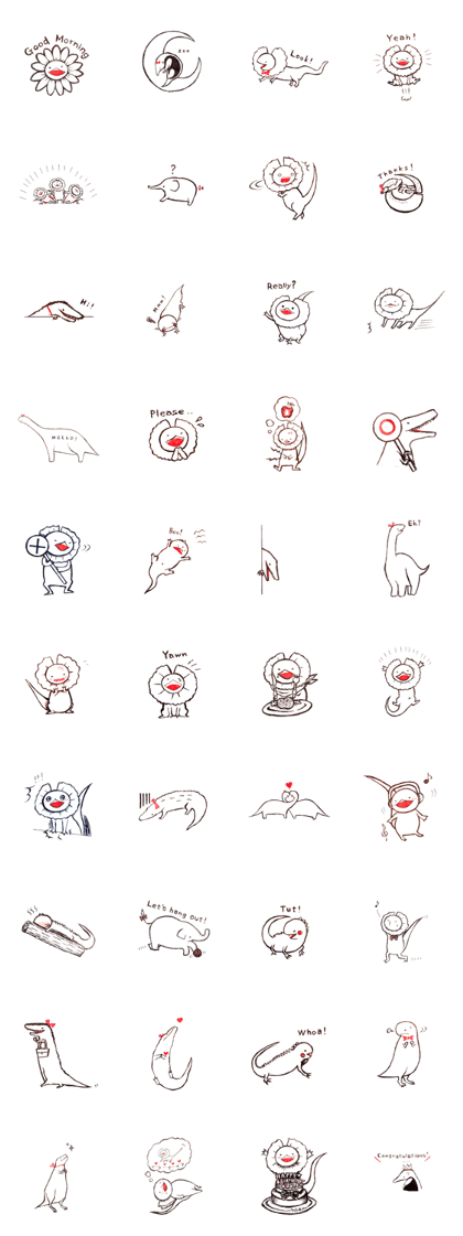 frilled lizards stickers
