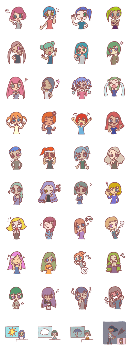 Various girls Feeling