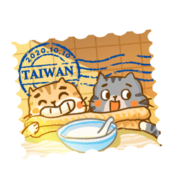 3 cat travel in Taiwan eating food