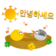 Little birds colorful stickers for Korea