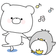 Sticker.penguin and bear2