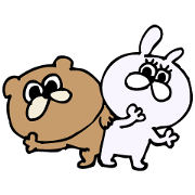 Cool bear and rabbit