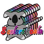 8 colors koala Sticker English