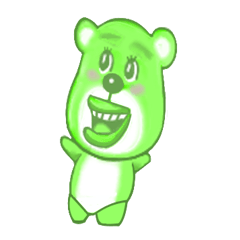 Green and pink bear