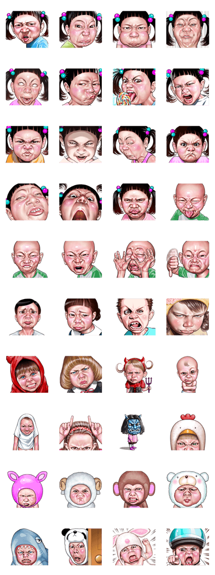 Angry face of children