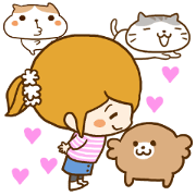 A pet and girl
