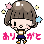 Cute girl with bobbed hair (Japanese)