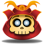 Cute Samurai Skull stickers (japanese)