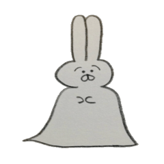 Bunny stamp of white rabbit