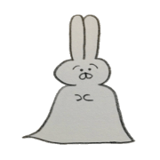 Bunny stamp of white rabbit