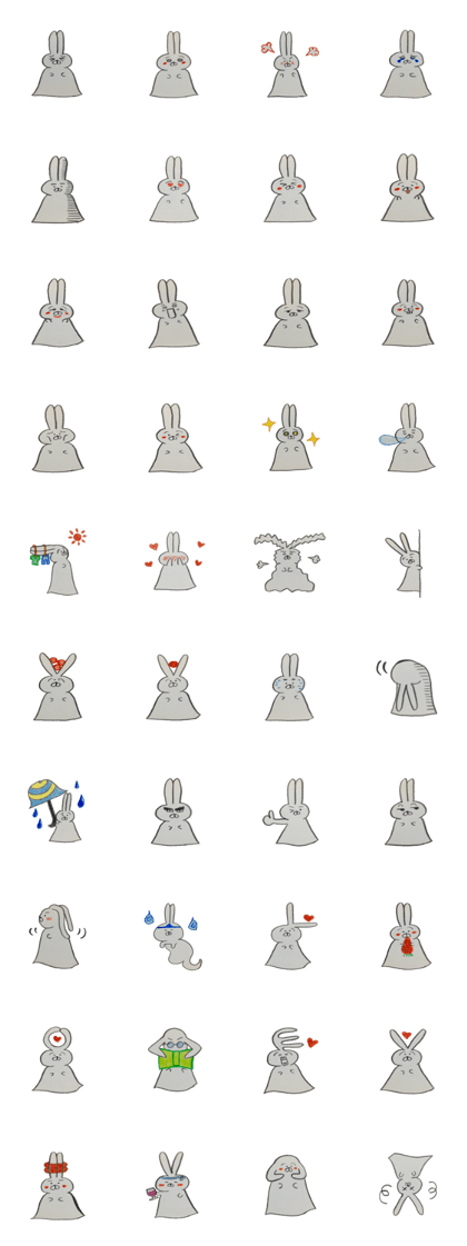 Bunny stamp of white rabbit