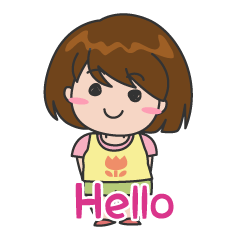 Cheerful cute girl English