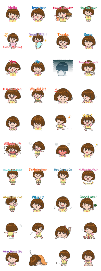 Cheerful cute girl English