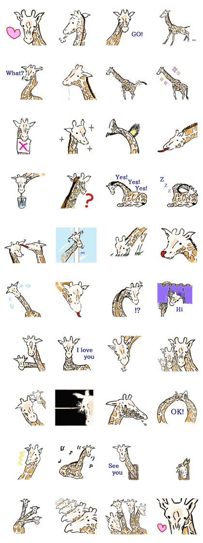 Lovely giraffe stickers 2