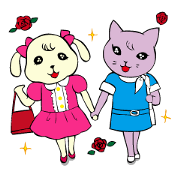 Wanko&Meko,good frends Sticker