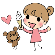 a little cynical girl and a bear